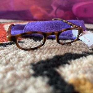 American Girl Tortoiseshell Doll Glasses with Purple Felt Case